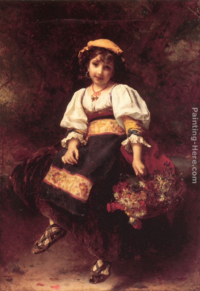 The Flower Seller painting - Etienne Adolphe Piot The Flower Seller art painting